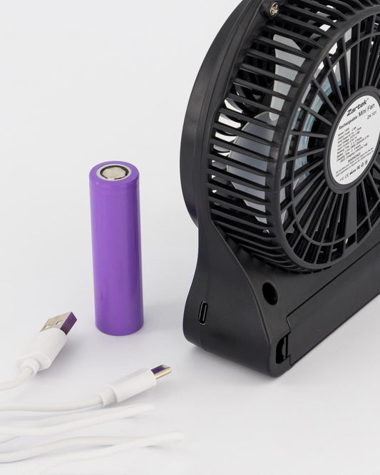 Mini Fan Rechargeable Black