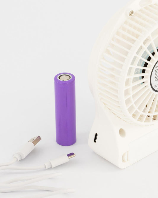 Mini Fan Rechargeable White