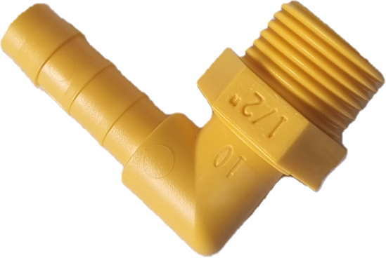LILIE Elbow fitting white yellow 1/2"x10mm 99310