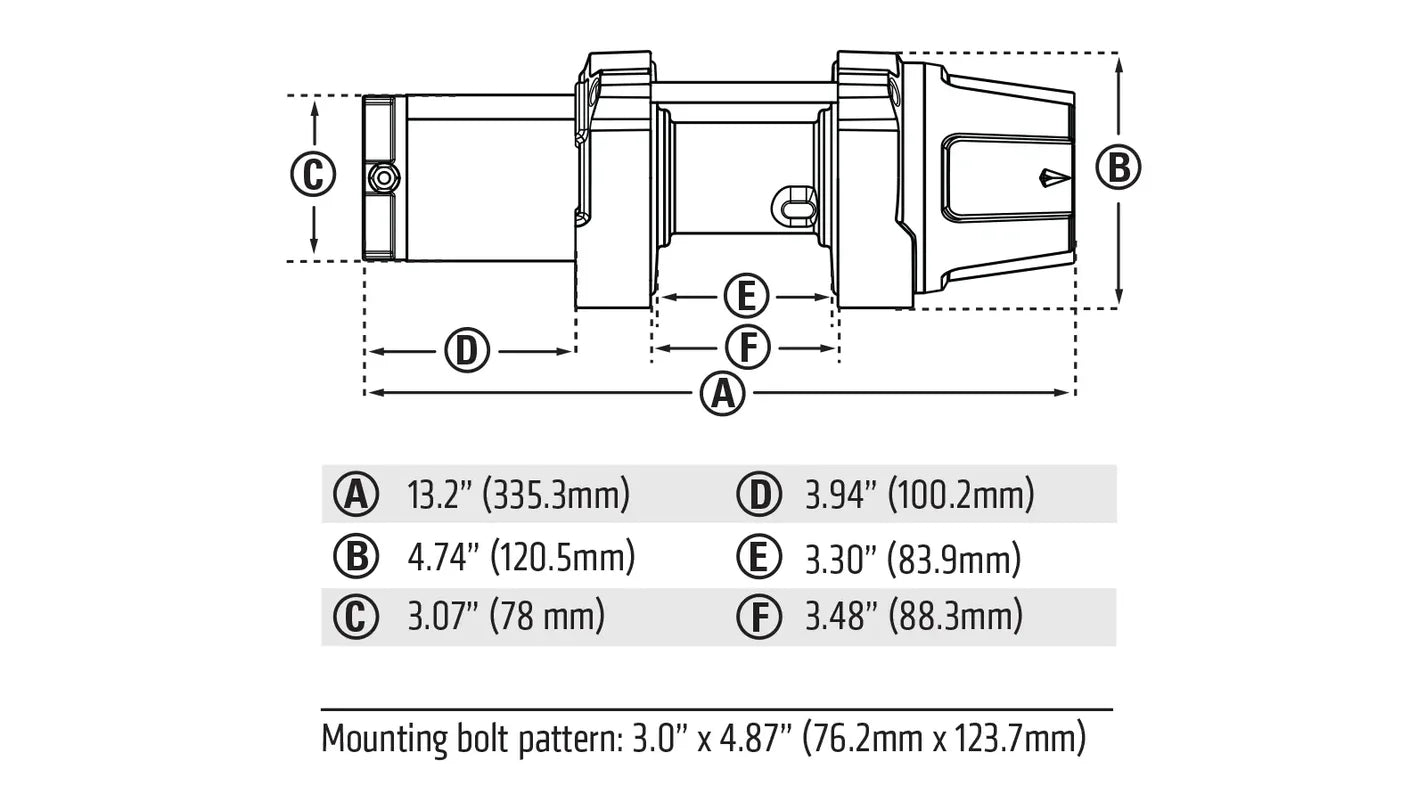WARN VRX 2500Lb (1100Kg) 12V Synthetic Rope