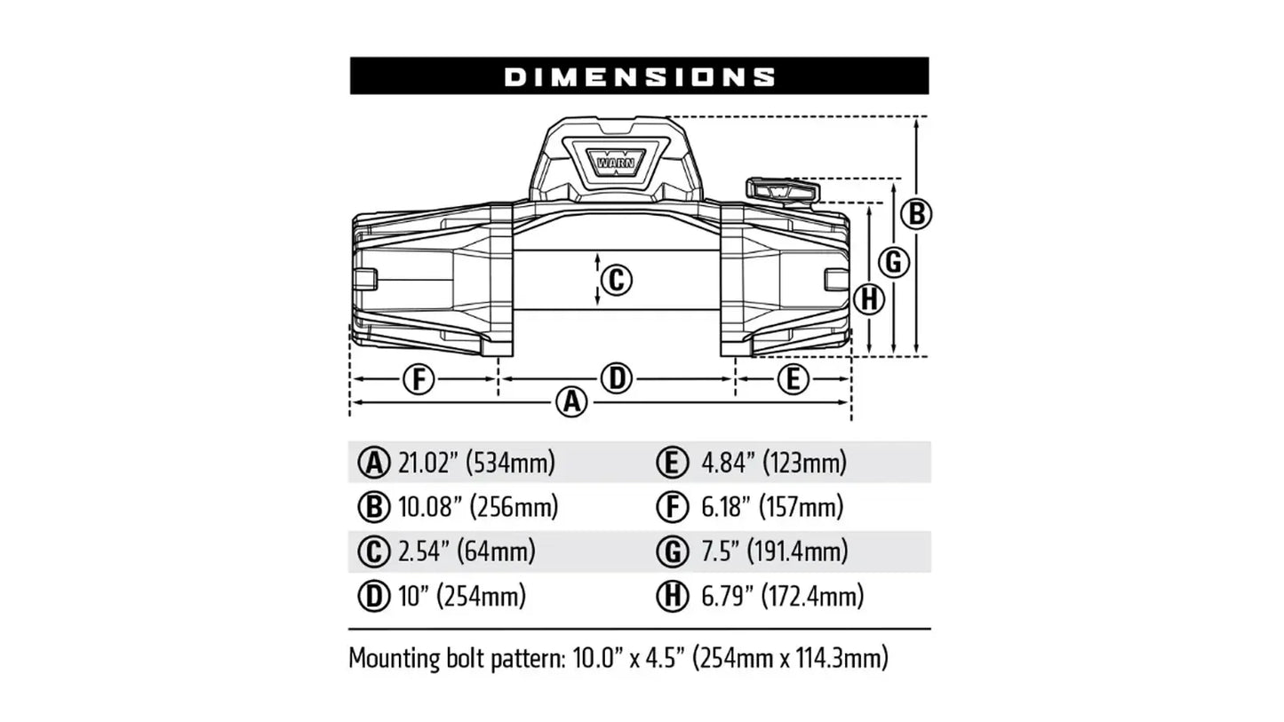 WARN Winch VR EVO 10 000LB (4500 KG) Steel cable