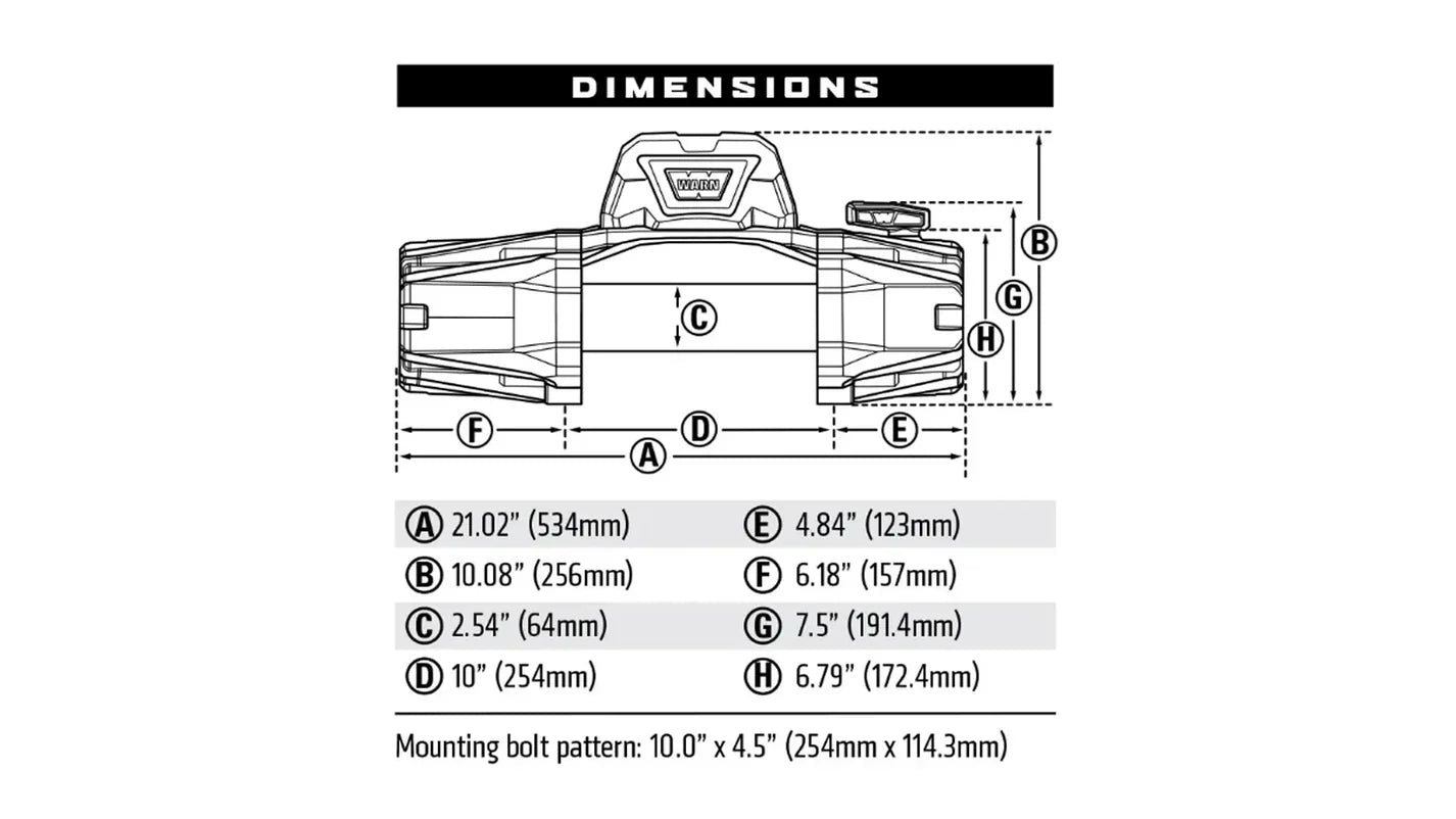 WARN Winch VR EVO 12 000LB (5400Kg) Synthetic Rope