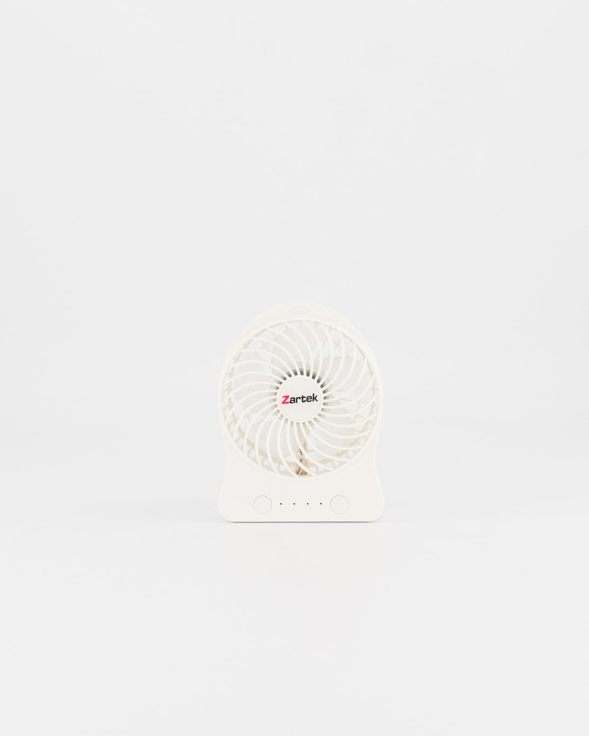 Mini Fan Rechargeable White