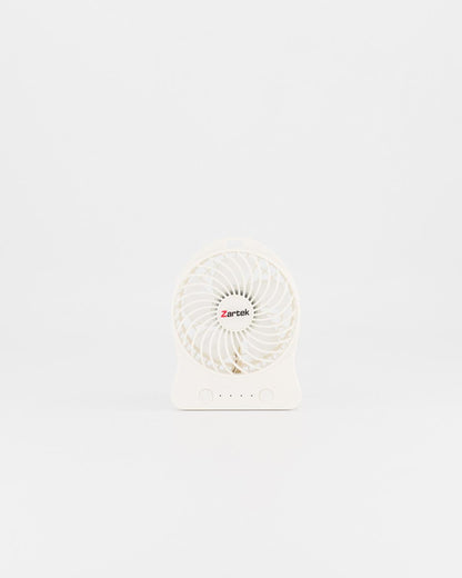 Mini Fan Rechargeable White