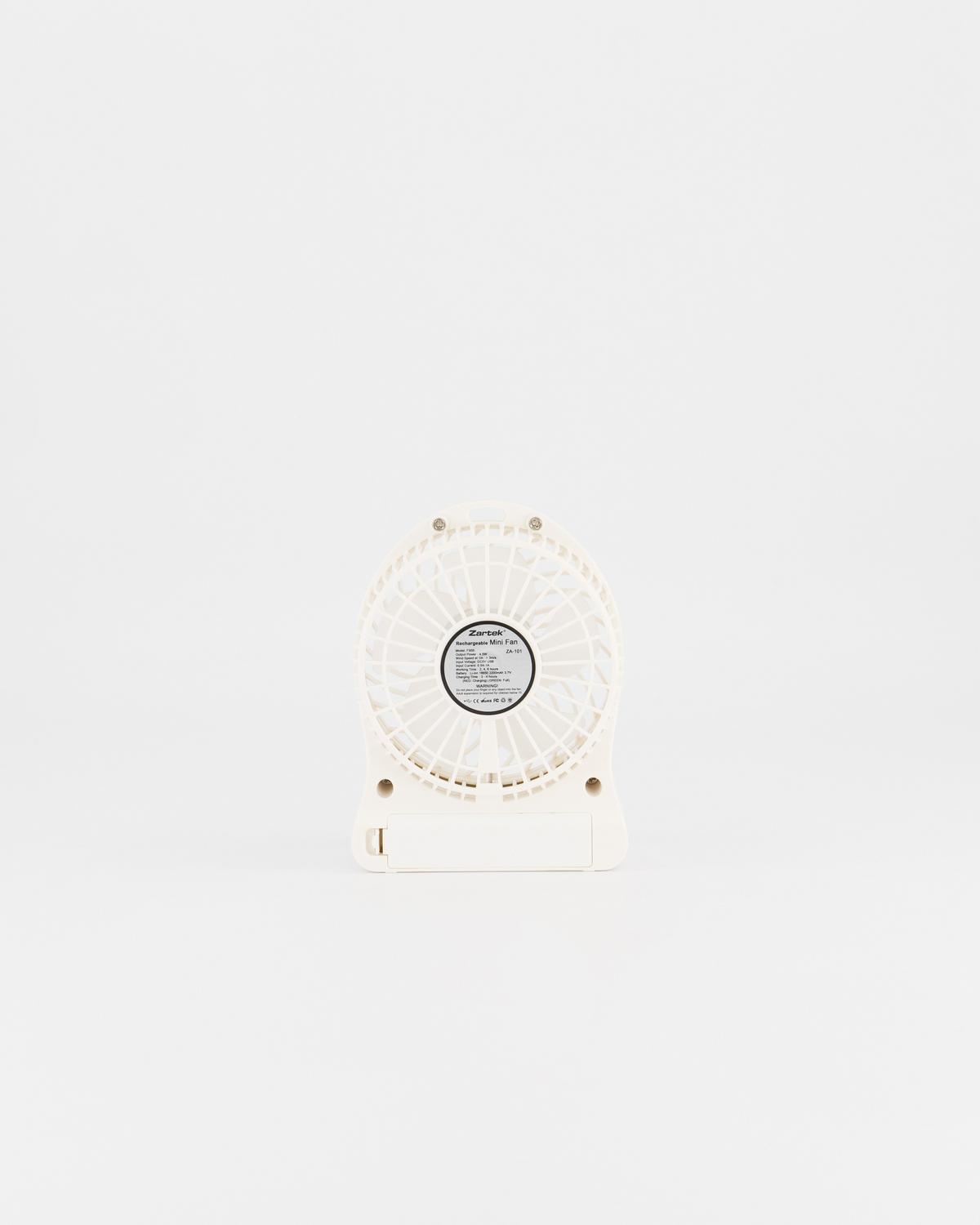 Mini Fan Rechargeable White