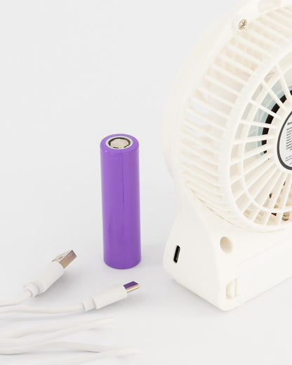 Mini Fan Rechargeable White