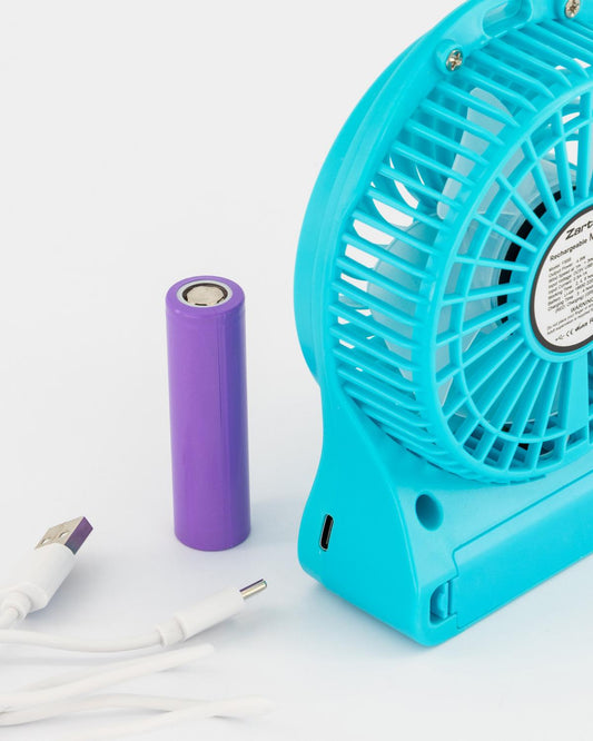 Mini Fan Rechargeable Blue