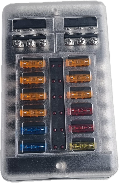 12 Fuse Box Incl. Assorted Fuses