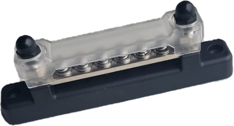 Busbar 6 way black flush mount