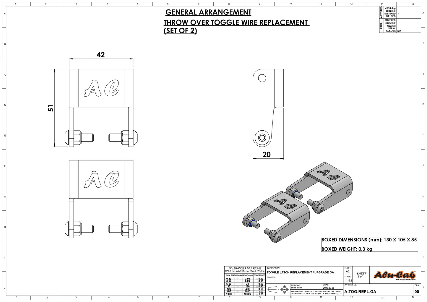 Alu-cab Throw Over Wire Replacement (Set of 2)