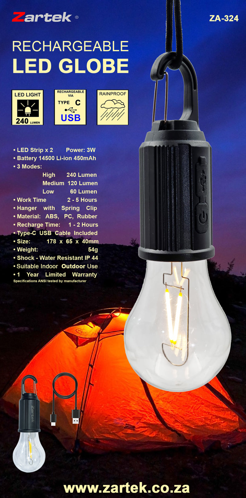 Rechargeable LED Globe